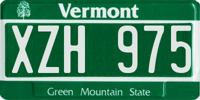 VT license plate XZH975