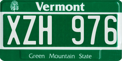 VT license plate XZH976