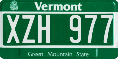 VT license plate XZH977