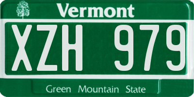 VT license plate XZH979