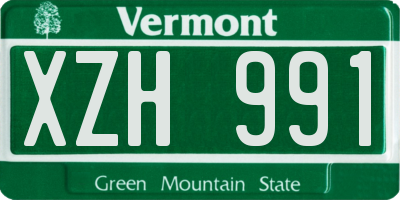 VT license plate XZH991