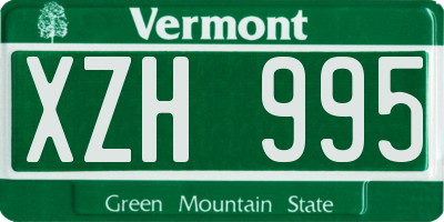 VT license plate XZH995
