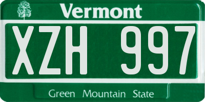 VT license plate XZH997