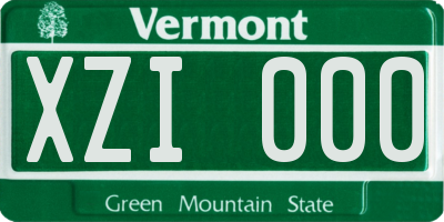 VT license plate XZI000