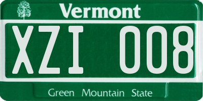VT license plate XZI008