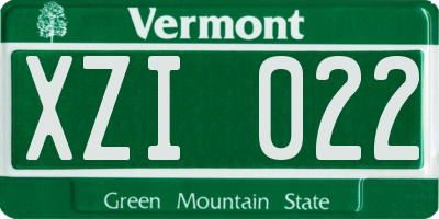 VT license plate XZI022