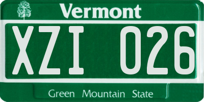 VT license plate XZI026