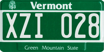 VT license plate XZI028