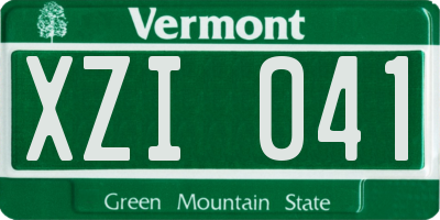 VT license plate XZI041