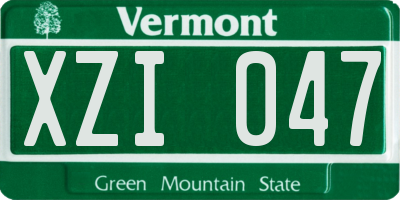VT license plate XZI047