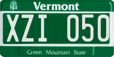VT license plate XZI050