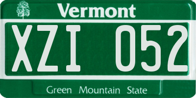 VT license plate XZI052