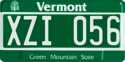 VT license plate XZI056