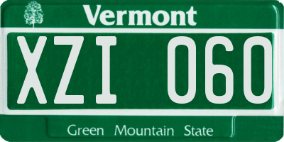 VT license plate XZI060