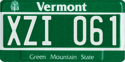 VT license plate XZI061