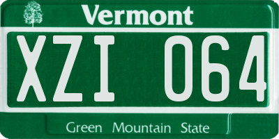 VT license plate XZI064