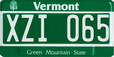 VT license plate XZI065
