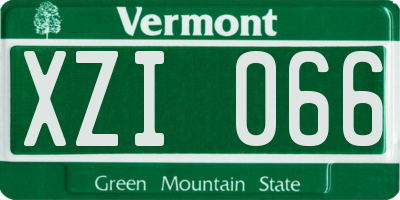 VT license plate XZI066