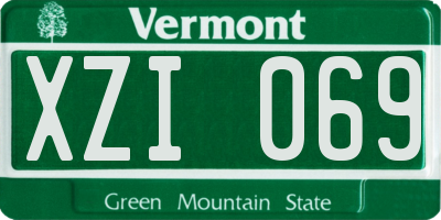 VT license plate XZI069