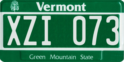 VT license plate XZI073