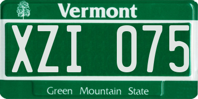 VT license plate XZI075