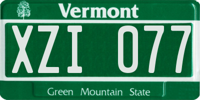 VT license plate XZI077