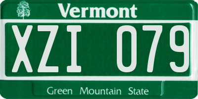 VT license plate XZI079