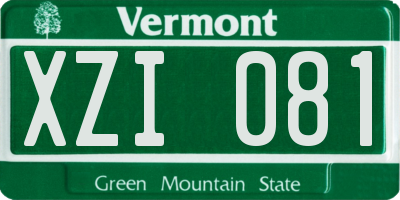 VT license plate XZI081