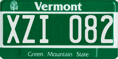 VT license plate XZI082