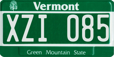 VT license plate XZI085