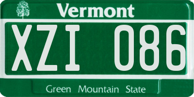 VT license plate XZI086