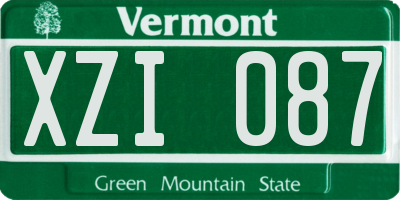 VT license plate XZI087