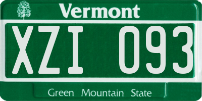 VT license plate XZI093