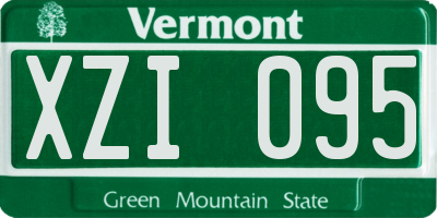 VT license plate XZI095