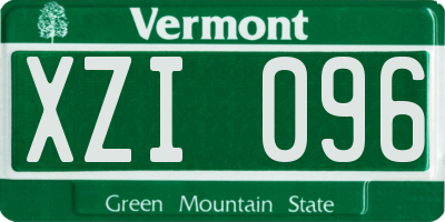 VT license plate XZI096