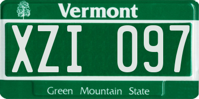 VT license plate XZI097