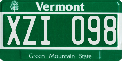 VT license plate XZI098