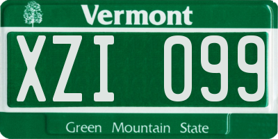 VT license plate XZI099