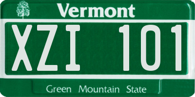 VT license plate XZI101