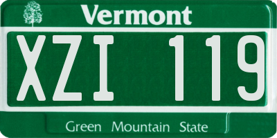 VT license plate XZI119