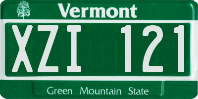 VT license plate XZI121