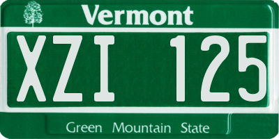 VT license plate XZI125