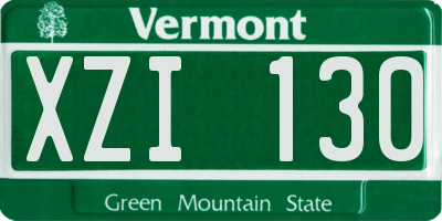 VT license plate XZI130