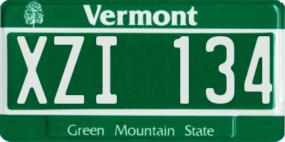 VT license plate XZI134