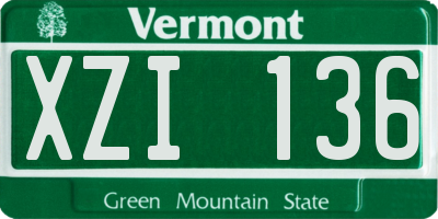 VT license plate XZI136