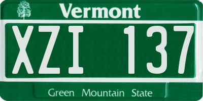 VT license plate XZI137