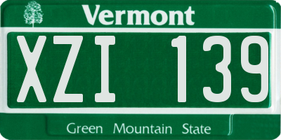 VT license plate XZI139