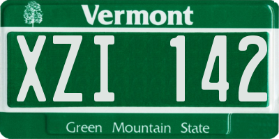 VT license plate XZI142