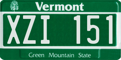 VT license plate XZI151
