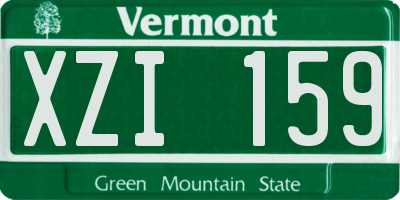 VT license plate XZI159